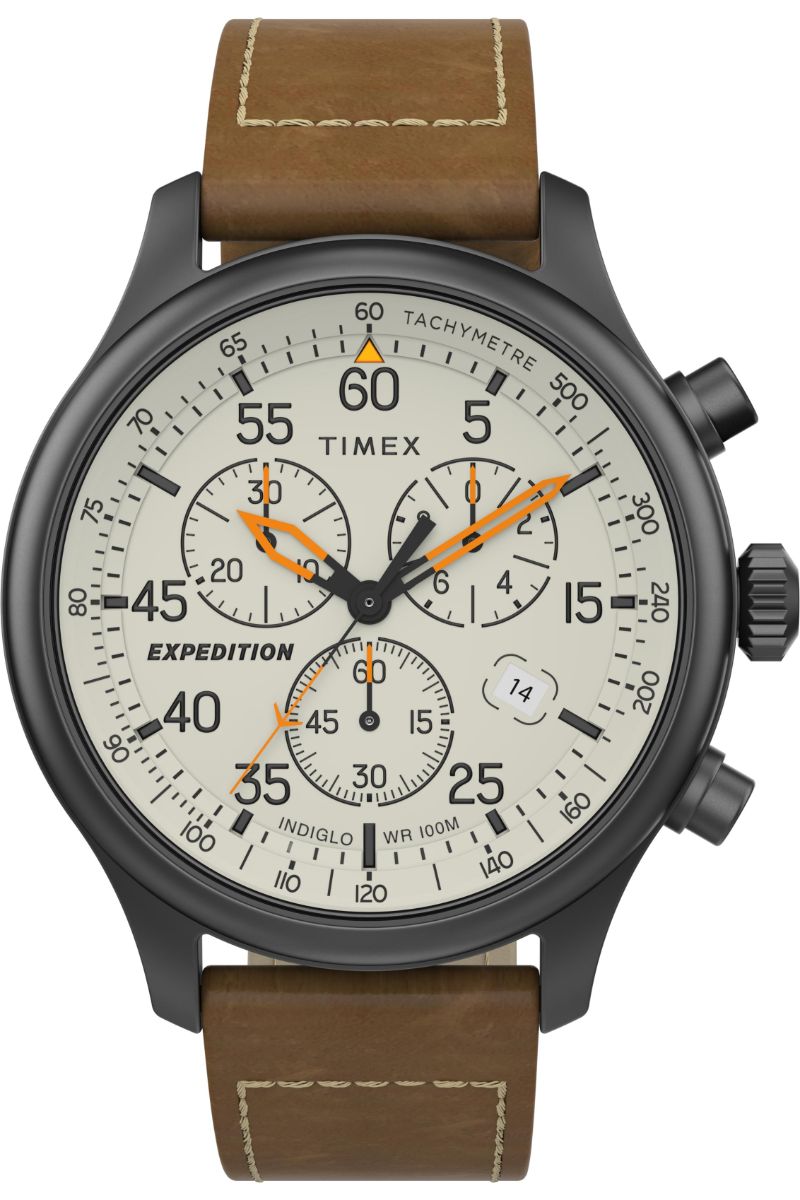 Timex Expedition Field Chronograph 43mm Leather Strap Watch - Metrojaya  Online Shop