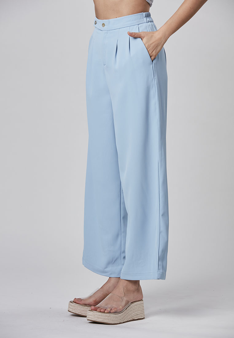 Metrojaya - Sarah - Wide Leg Long Pant - Dust Blue