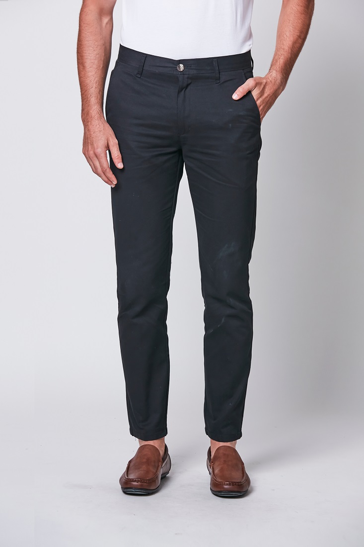 Metrojaya - Warton - Slim Fit Chino Long Pants - Black