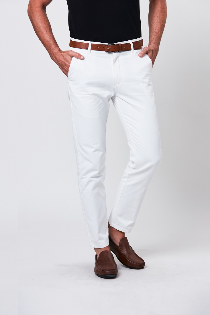 Metrojaya - Medh - Slim Fit Chino Long Pants - Ivory