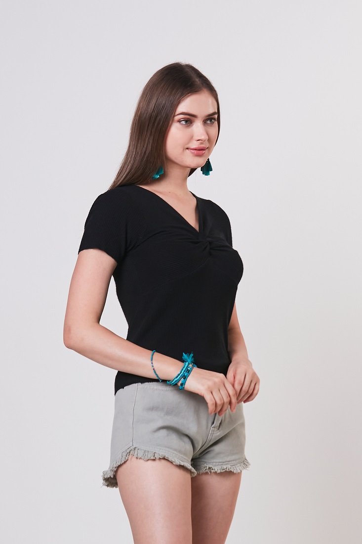 Metrojaya - Kristin - Machine Knit Top - Black