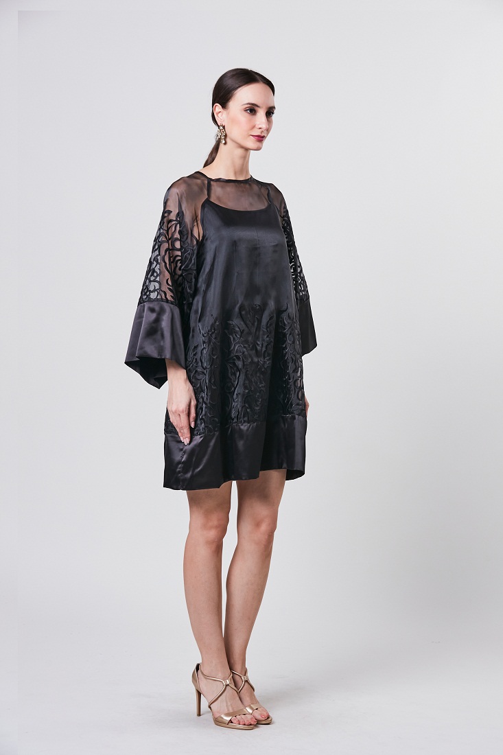 Eshana - Embroidered Midi Dress - Black - Metrojaya Online Shop