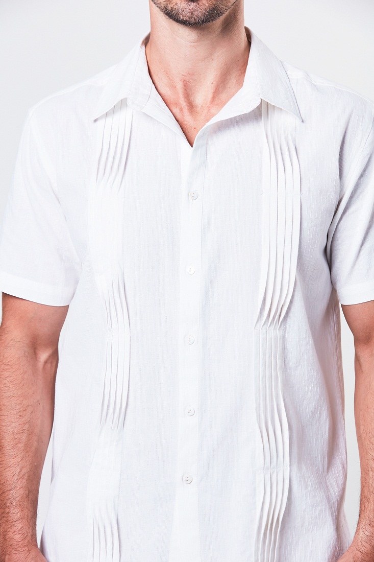 Metrojaya - Harin - Short Sleeve Pintack Shirt - Off White