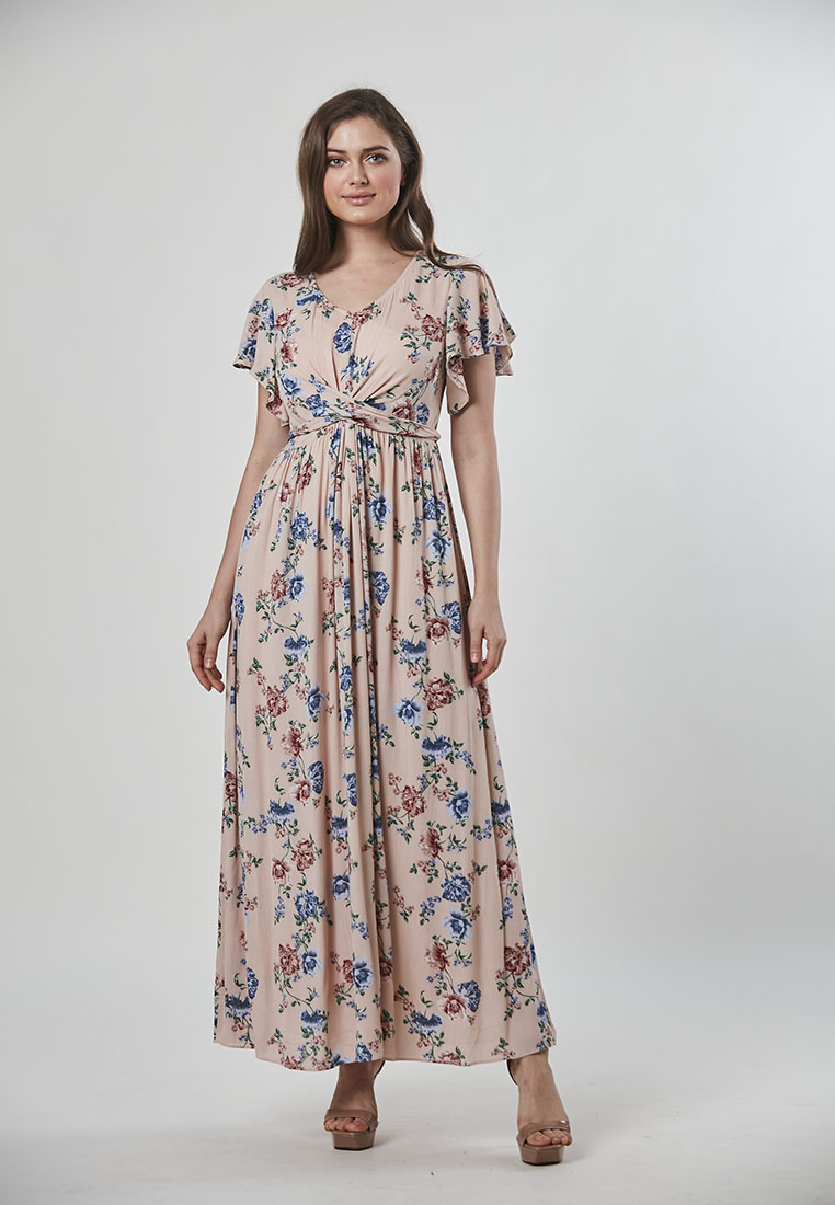 Metrojaya - Sara - Maxi Floral Dress - Pink